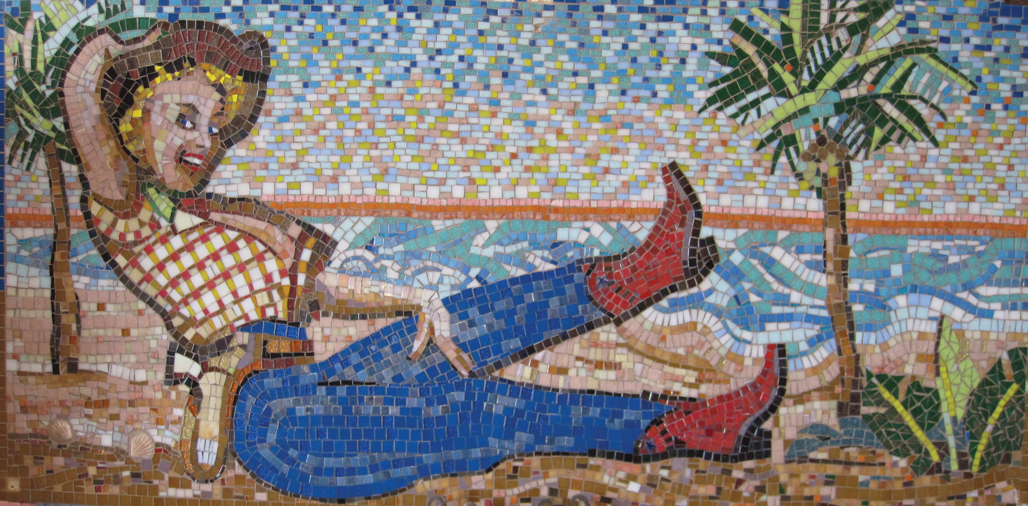 cowgirl mosaic artwork